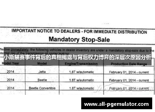 小斯禁赛事件背后的真相揭露与背后权力博弈的深层次原因分析